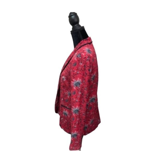 Anthropologie Berenice Piped Floral Button Up Luxe Blazer | Medium - Picture 3 of 12